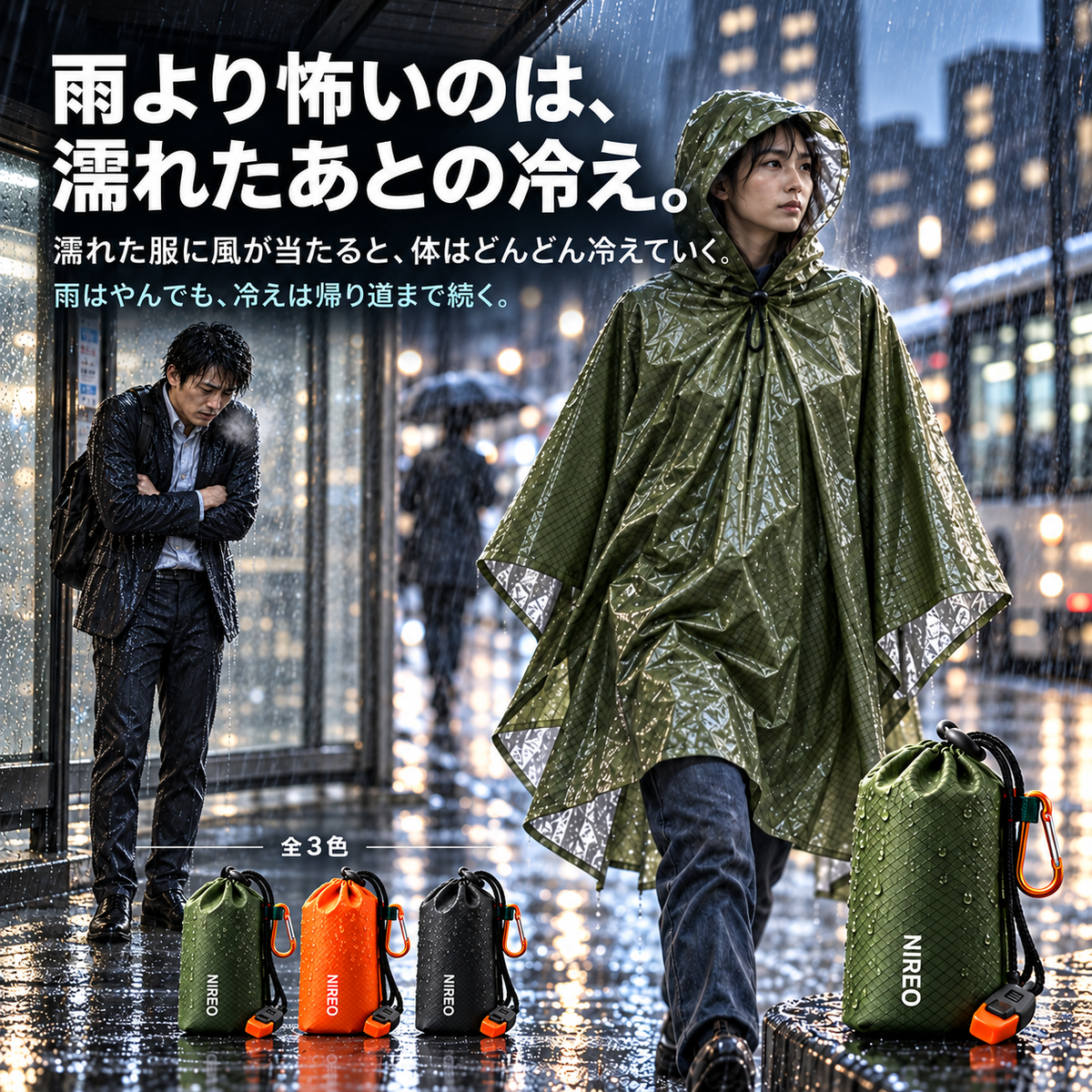 雨より怖いのは、濡れたあとの冷え。